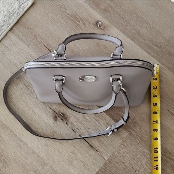 Michael Kors Gray Saffiano Leather Crossbody Satchel - Picture 4 of 17